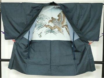 Sublieme authentieke Oshima Tsumugi lange haori voor heren –
