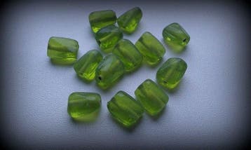 10 x Glaskraal speelse vorm ovaal 14 mm – gat 1 mm – tra, Ophalen of Verzenden, Nieuw, Kraal