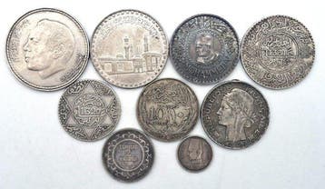 Wereld. Lot de 9 monnaies en argent (Zonder minimumprijs)