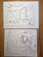 Peter Schenk - 2 antique red-toned copper engravings /, Nieuw