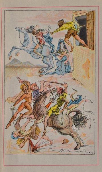 Salvador Dali (1904-1989) - Lattaque des barbares, Antiek en Kunst