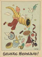 Hergé - Ansichtkaart - Kuifje en Bobby en de Hoorn des, Nieuw