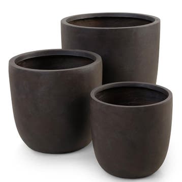 Chili bloempot - set van 3 - bruin - indoor / outdoor, Verzenden, Nieuw, Hout, Tuin