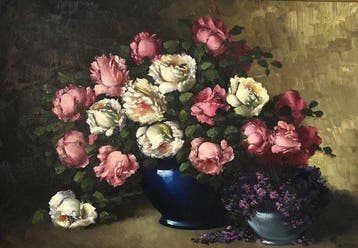 Scuola italiana (XX), Firmato Marini - Grande vaso di fiori