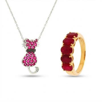 Zonder minimumprijs - 2-delige sieradenset Zilver, Verguld -, Sieraden, Tassen en Uiterlijk