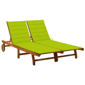 vidaXL Ligbed 2-persoons met kussens massief acaciahout, Tuin en Terras, Ligbedden, Verzenden, Nieuw