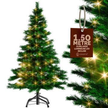 Kunstkerstboom 150cm met Verlichting (Kerst artikelen), Verzenden, Nieuw