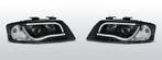 Koplampen Tube Light Real DRL| Audi A6 C5 2001-2004 | zwart, Verzenden, Nieuw, Audi