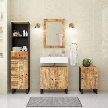 vidaXL 4-delige Badkamermeubelset massief mangohout, Huis en Inrichting, Verzenden, Nieuw, Overige typen