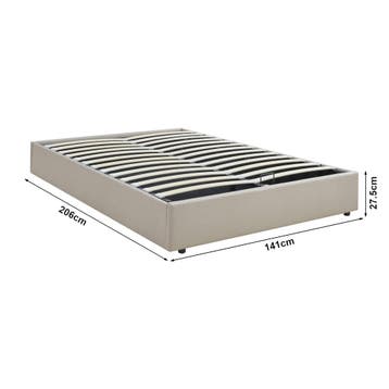 Tweepersoonsbed Nola met matras linnen 200x140 cm beige [en., Verzenden, Nieuw