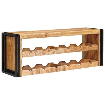 vidaXL Wijnrek Bruin 100 x 45 x 33 cm Massief Ruw Mango Hout, Verzenden, Nieuw