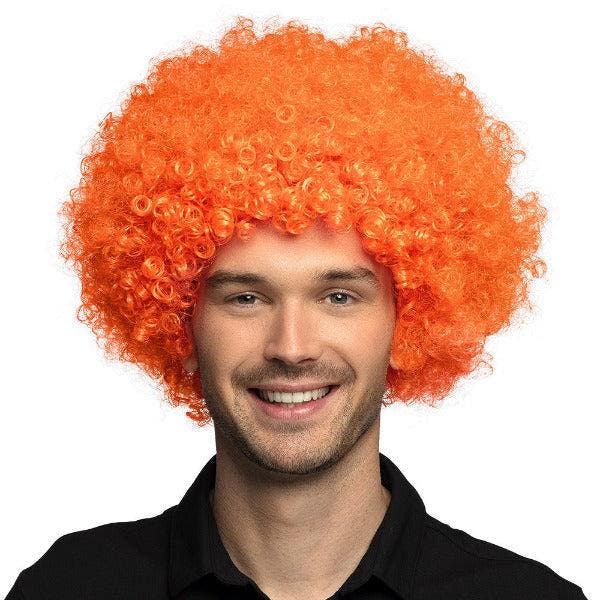 Afro Discopruik Oranje, Hobby en Vrije tijd, Feestartikelen, Verzenden