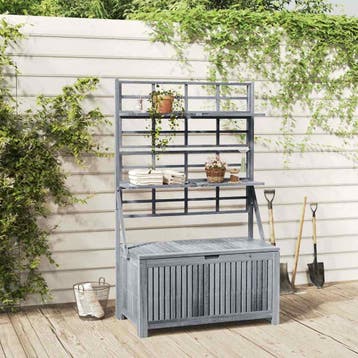 vidaXL Opbergbox met latwerk 99x55x160 cm massief acaciahout, Verzenden, Nieuw