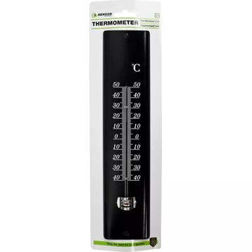 Benson Thermometer metaal zwart - 30 cm - °C & °F - voor.., Ophalen of Verzenden, Nieuw