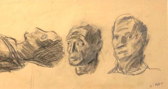 Mario Sironi (1885-1961) - Studio di teste, Antiek en Kunst, Kunst | Designobjecten