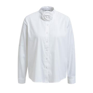 Milano Italy • witte blouse met roos • 36, Verzenden, Wit, Maat 36 (S), Milano Italy