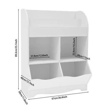 Kinderspeelgoed Opbergkast –4 Vakjes PVC Boekenkast 67×30×89, Verzenden, Nieuw