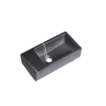 Fontein Mia 40.5x20x10.5cm marmerlook zwart links zonder, Verzenden, Nieuw