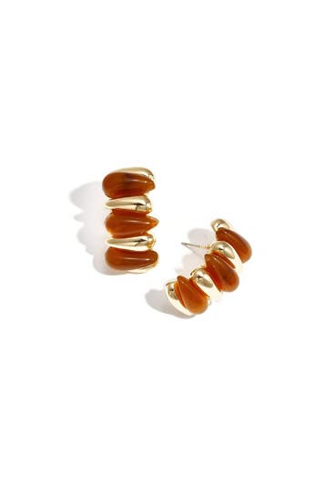 Goudlief Oorbellen van legering met onregelmatige vorm, c..., Sieraden, Tassen en Uiterlijk, Oorbellen, Verzenden, Nieuw, Bruin