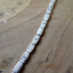 Zilveren gematteerde schakelarmband, Sieraden, Tassen en Uiterlijk, Armbanden, Ophalen of Verzenden, Gebruikt, Overige kleuren