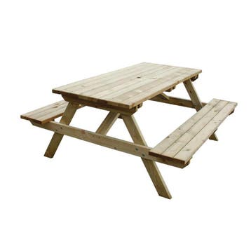 Rowlinson houten picknicktafel 150cm, Zakelijke goederen, Horeca | Meubilair en Inrichting, Verzenden, Nieuw in verpakking