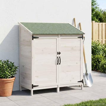 vidaXL Tuinschuur met dak Wit 106,5 x 56 x 113,5 cm Massief, Verzenden, Nieuw