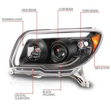 ANZO 06-09 Toyota 4 Runner Projector Headlights Plank Style, Ophalen of Verzenden, Nieuw