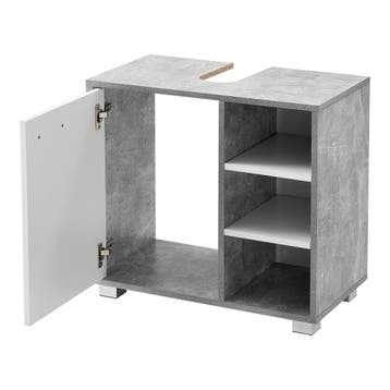 Wastafelonderkast badkamermeubel 55,6x60x31 cm beton wit, Huis en Inrichting, Badkamer | Badkamermeubels, Verzenden, Nieuw