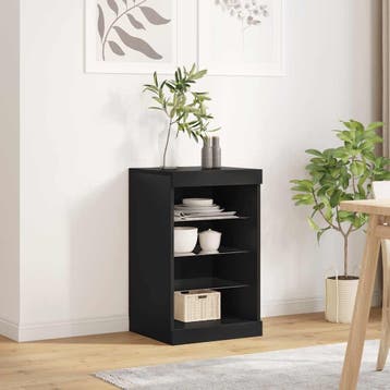 vidaXL Dressoir met LED-verlichting 41x37x67 cm zwart, Verzenden, Nieuw, Overige houtsoorten, Minder dan 50 cm