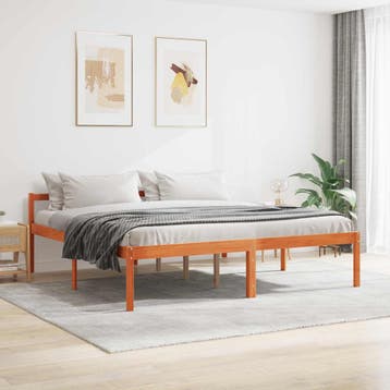 vidaXL Bedframe Wasbruin 180 x 200 cm Massief grenenhout, Bruin, Verzenden, Hout, Nieuw