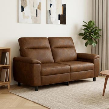 vidaXL Bank Bruin 178 x 90 x 95 cm Nep Suede Leer, Verzenden, Nieuw, 150 tot 200 cm