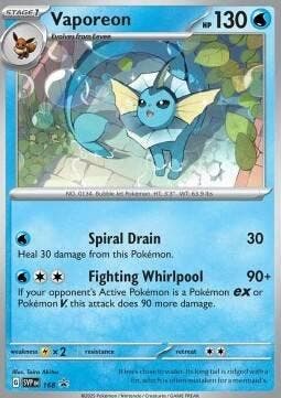 Vaporeon svp168 Black Star Promo,s, Ophalen of Verzenden, Nieuw, Losse kaart, Foil
