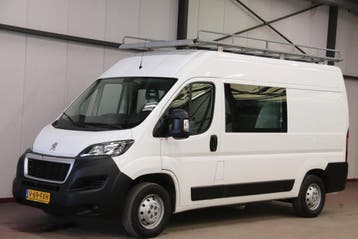 Peugeot Boxer L2H2 DUBBEL CABINE DC 7 personen IMPERIAAL, Stof, Gebruikt, Euro 6, Wit