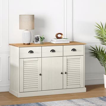 vidaXL Dressoir met lades VIGO 113x40x75 cm massief, Huis en Inrichting, Kasten | Dressoirs, 100 tot 150 cm, Verzenden, Nieuw