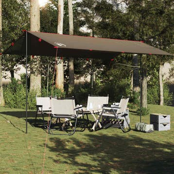 vidaXL Kampeerluifel waterdicht 506x306 cm bruin, Verzenden, Nieuw, Tot en met 2