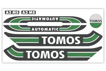 Tomos Stickerset mat standaard automatic zwart / donkergr..., Ophalen of Verzenden, Nieuw, A.J. Bromfiets Parts B.V.