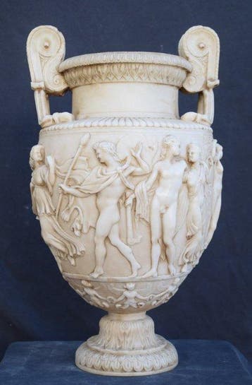 Vaas - Vaas, krater in marmer gereconstrueerd in Grand, Antiek en Kunst