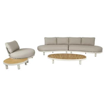 Castello organische stoel bank loungeset 5 delig latte zand, Ophalen of Verzenden, Nieuw, Aluminium