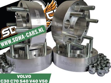 Spacers 22mm Volvo C70 S40 V40 V50 5x108 Spoorverbreders, Auto diversen, Tuning en Styling, Verzenden