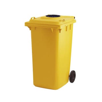 Container 240ltr met glasrozet - geel, Verzenden, Nieuw