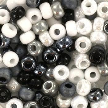 c.a. 5 gram Miyuki rocailles 8/0 - Mix black and white mix34, Ophalen of Verzenden, Nieuw, Kraal