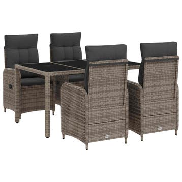 vidaXL Buiten eettafelset 5 pcs Licht Grijs en Donker Grijs, Verzenden, Nieuw