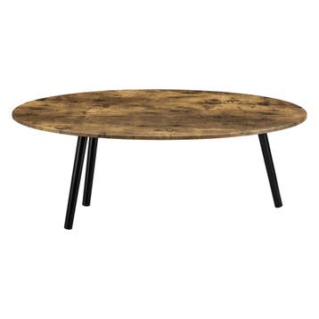 [en.casa] Salontafel Viborg ovaal 109,5x59,5x39,5 cm houtkle, Huis en Inrichting, Tafels | Salontafels, Verzenden, Nieuw