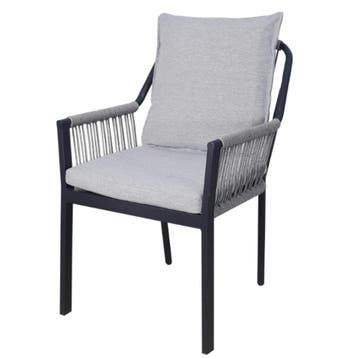Fleur dining tuinstoel aluminium antraciet rope, Tuin en Terras, Ophalen of Verzenden, Nieuw