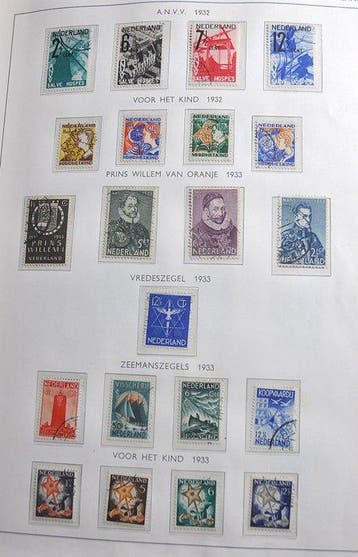 Nederland - Verzameling in een Importa album en stockboeken, Gestempeld