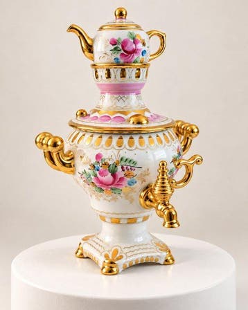 Gzhel - Samovar - Geglazuurd - Handbeschilderd, Antiek en Kunst
