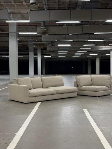 Linteloo Mauro | Beige Boucle | NIEUWSTAAT + Garantie, 300 cm of meer, Ophalen of Verzenden, Zo goed als nieuw, Bank Hoekbank Bankstel Bankje Loungebank Banken Chaise Lounge 