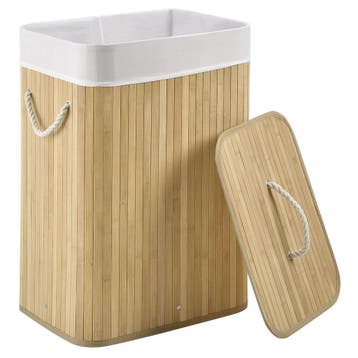 Bamboe Wasmand Curly - 72 L - Natuur - Uitneembare Waszak, Huis en Inrichting, Verzenden, Nieuw