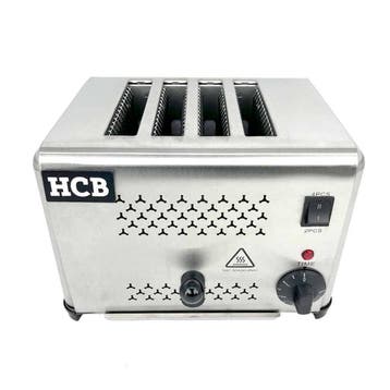 HCB Broodrooster - 4 sneden - 230V - RVS, Verzenden, Nieuw in verpakking, Fornuis, Frituur en Grillen