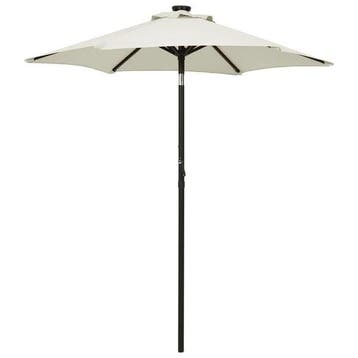 Zonnescherm 200cm LED | Aluminium | Laatste Stuk!, Kantelbaar, Zo goed als nieuw, Stokparasol, 2 tot 3 meter